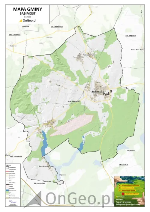Mapa gminy Babimost